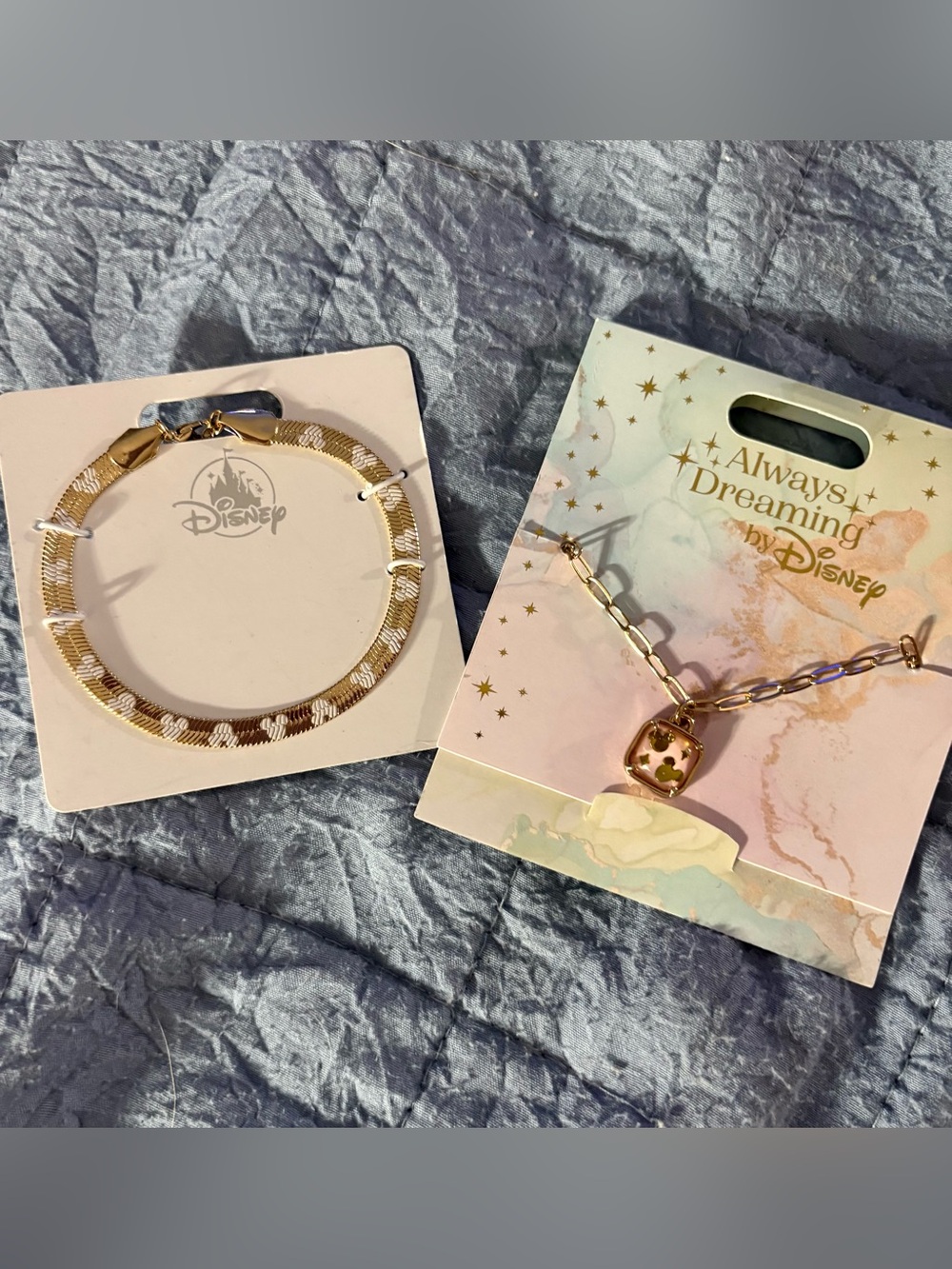 Disney Gold-Tone Bracelet and Charm Necklace set Mickey